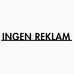 Skylt, ingen reklam röd
