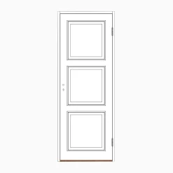 Spegeldörr med karm 3-spegel M7x20 - Höger