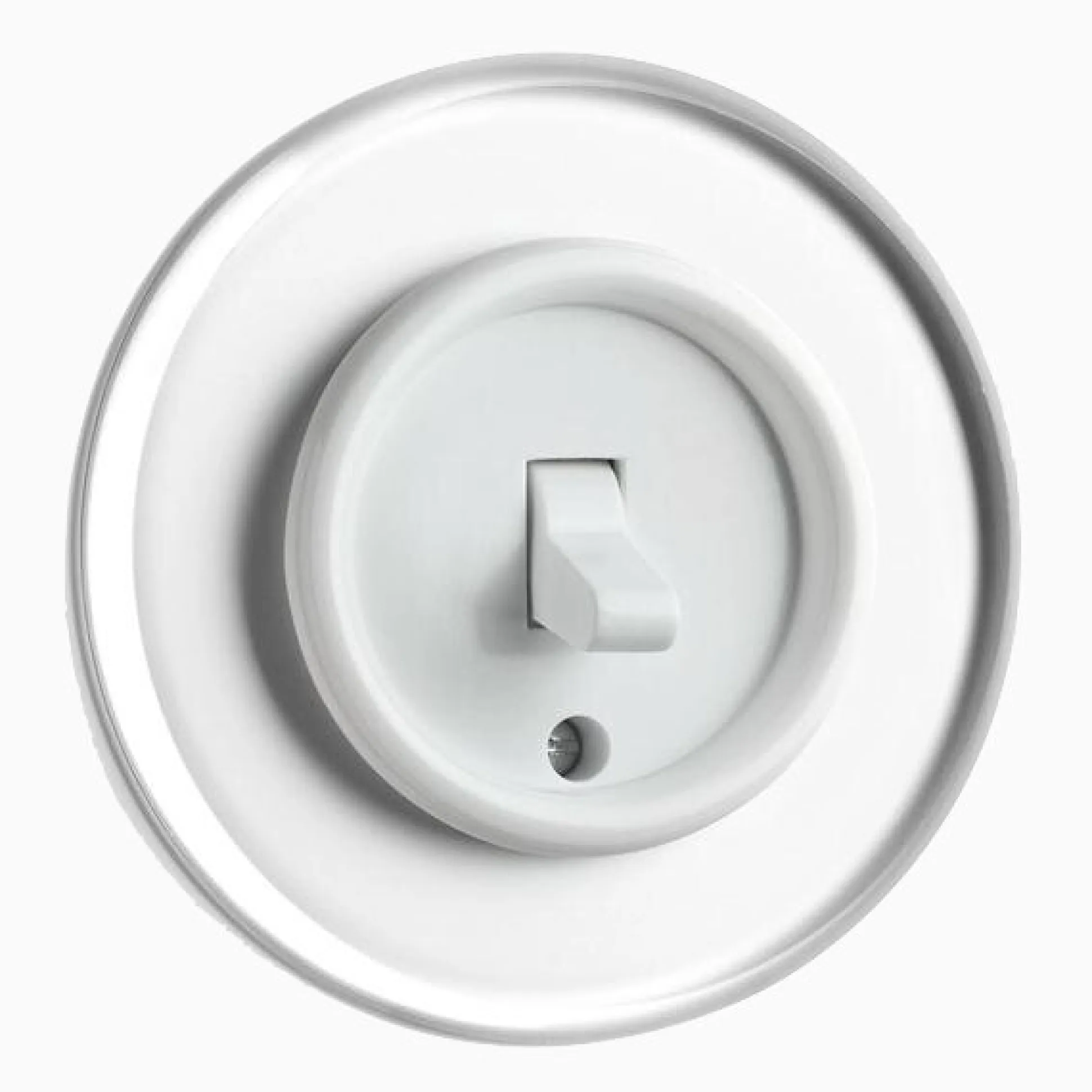 Strömbrytare Kors Vipp vit med glasring