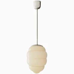 Taklampa Bikupa gräddvit - förnicklad mässing 840 mm