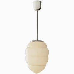 Taklampa Bikupa gräddvit - förnicklad mässing 640 mm