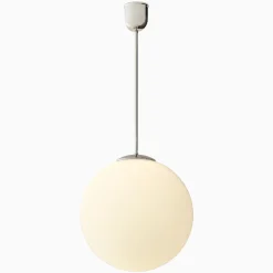Taklampa gräddvitt klot förnicklad mässing 820 mm