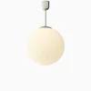 Taklampa gräddvitt klot förnicklad mässing 520 mm