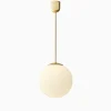 Taklampa gräddvitt klot mässing 720 mm