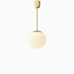 Taklampa gräddvitt klot mässing 480 mm