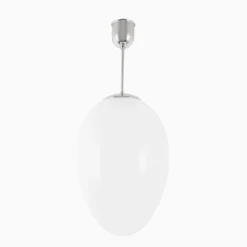 Taklampa Ova Stor förnicklad 640 mm