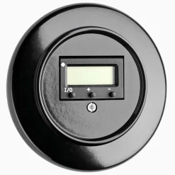 Termostat för golvvärme svart bakelit med ring